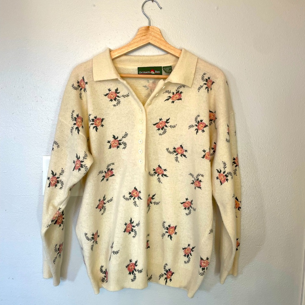Outback Red Vintage Floral Sweater
